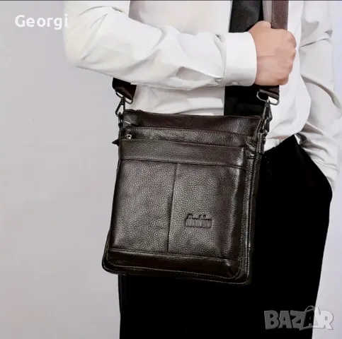 Мъжка творческа и функционална чанта /Телешка естествена кожа!, снимка 3 - Чанти - 49294003