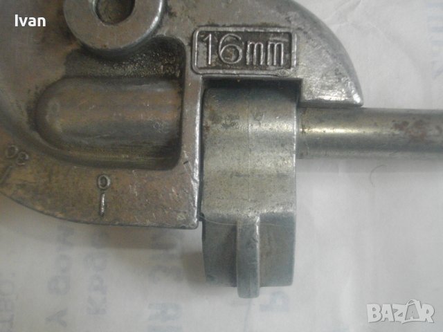 Немски Ръчен Тръбогиб 16 мм-Уред Огъване Меки/Полутвърди Тръби-Масивен 47см-0-180Градуса/Радиус 50мм, снимка 8 - Други инструменти - 44495514