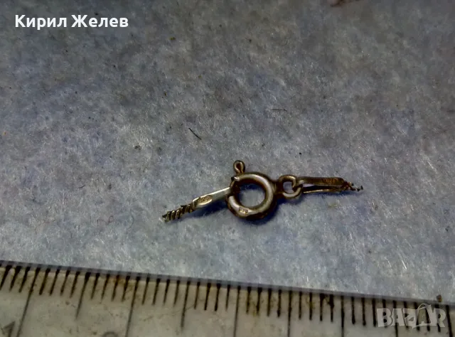 СТАРА СРЕБЪРНА ЗАКОПЧАЛКА СРЕБРО 925 ITALY КАРАБИНКА За ГРИВНА КОЛИЕ ВЕРИЖКА 49914, снимка 3 - Други - 49524833