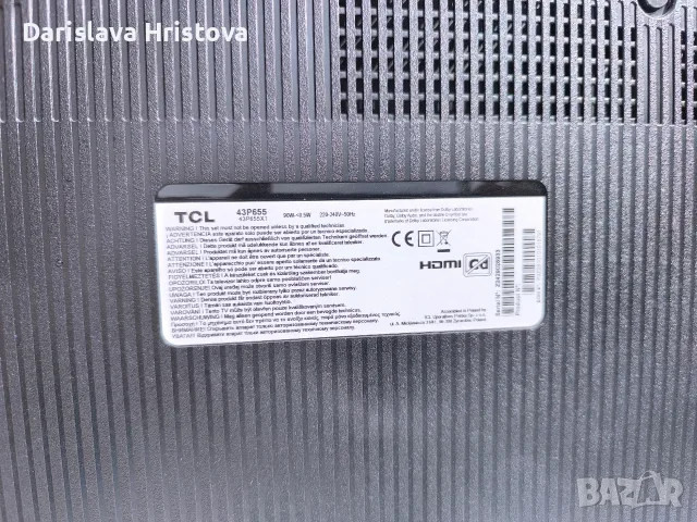 Телевизор TCL 43 , снимка 6 - Части и Платки - 56198086