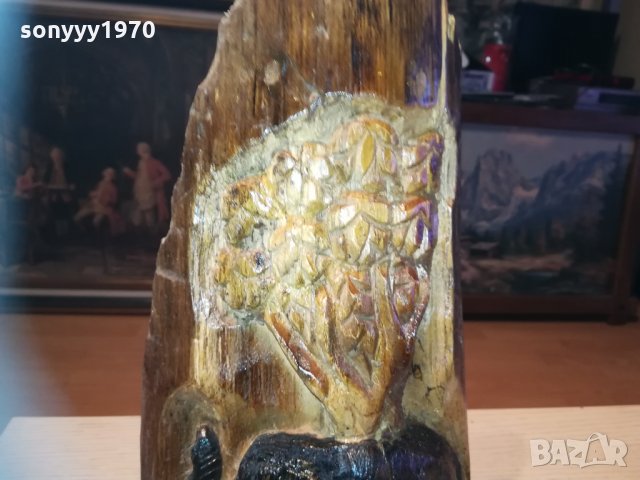 Слон издълбан в дънер от тиково дърво 0101211837, снимка 12 - Колекции - 31272039