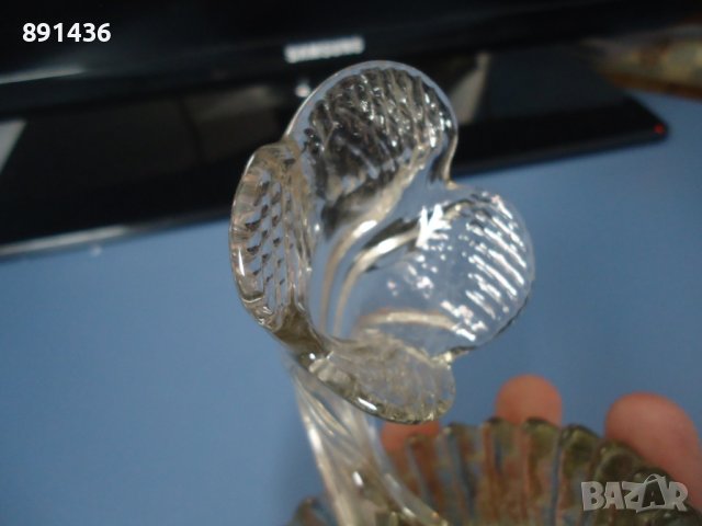 Стар български стъклен пепелник, снимка 5 - Колекции - 37976230