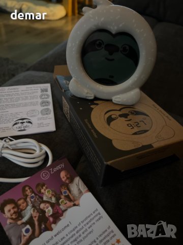 Zeepy Toddler USB акумулаторен сладък детски будилник котето Кип с нощна лампа, устойчив на падане, снимка 8 - Детски - 44495217