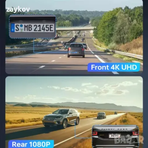 4K WiFi GPS Скорост Предна задна камера за автомобилно управление, снимка 3 - Аксесоари и консумативи - 48159329