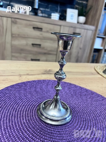 Уникално красив посребрен свещник, снимка 2 - Антикварни и старинни предмети - 53350634