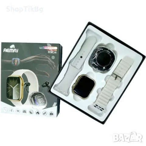 Смарт часовник с AMOLED дисплей и безжични слушалки, RM34, снимка 3 - Друга електроника - 49094544
