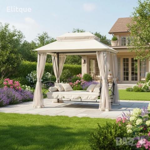 Луксозна градинска шатра с люлка и функция сън за пълен релакс, снимка 4 - Градински мебели, декорация  - 53326294