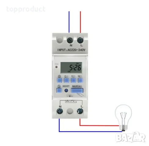 Таймер за време, седмичен програматор 16А, 30A , таймер за бойлер, рел