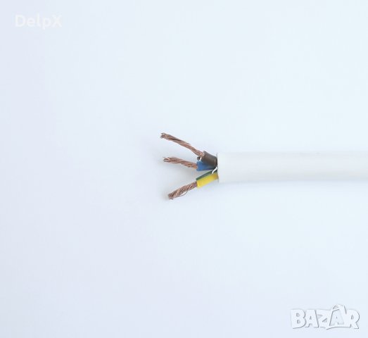 Кабел трижилен захранващ мрежови бял ШВПС-В 3x1,5mm2, снимка 1