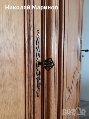 Античен спален комплект от масивен дъб – начало на 20 век, снимка 6 - Спални и легла - 52511889