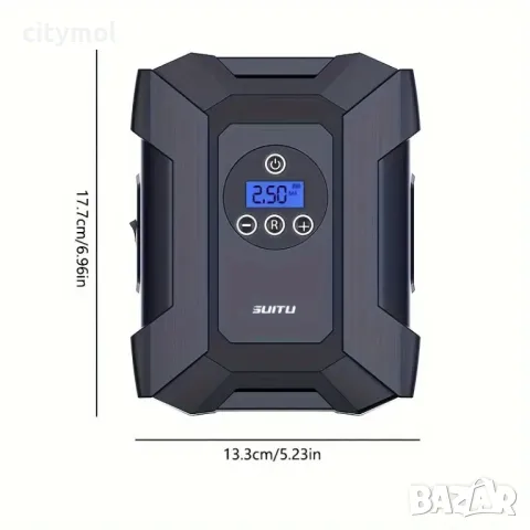 Компресор за автомобилни гуми 12V, LED фенер, LCD дисплей, за автомобили,  велосипеди,150PSI, снимка 6 - Аксесоари и консумативи - 47453888