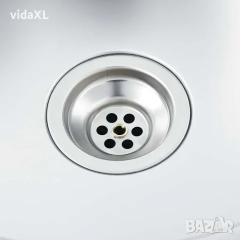 vidaXL Ръчно изработена кухненска мивка, неръждаема стомана, снимка 10 - Мивки - 56147700