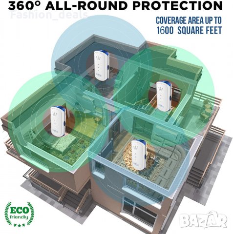 4 броя Ултразвуков уред отблъскващ вредители-комари, мишки, насекоми, снимка 5 - Други стоки за дома - 39373886