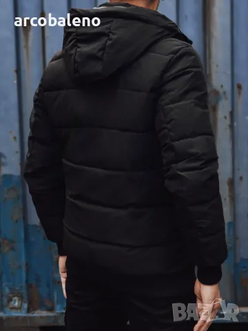 Мъжко черно ватирано яке, 4цвята , снимка 9 - Якета - 47724336