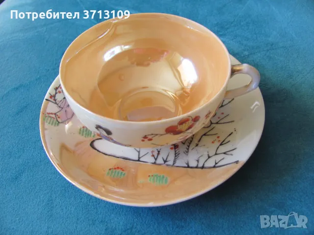 Японска чаша за чай, фин костен порцелан, маркирана, снимка 11 - Декорация за дома - 48652719