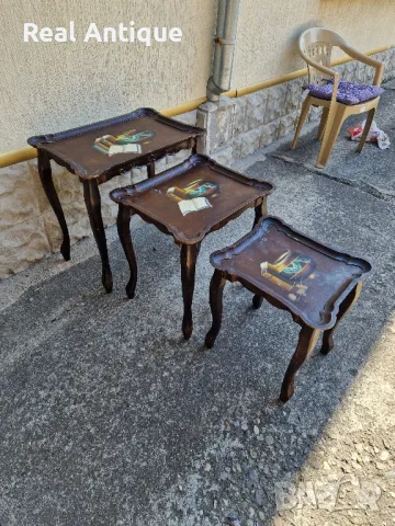 К- т от три броя антикварни дървени масички, снимка 7 - Антикварни и старинни предмети - 47384656