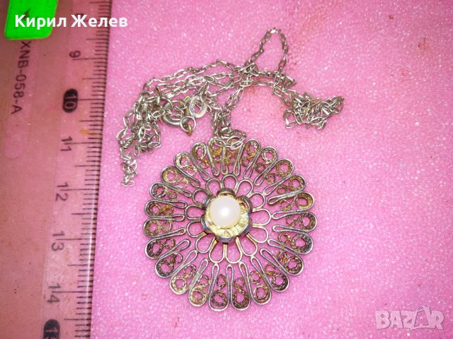 СТАРИНЕН ФИЛИГРАНЕН СРЕБЪРЕН МЕДАЛЬОН с ПЕРЛА и СРЕБЪРНА ВЕРИЖКА - СРЕБРО ВИСОКА ПРОБА 41899, снимка 15 - Антикварни и старинни предмети - 44406689