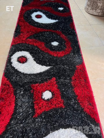 Пътека Шаги, черно-червено,едноцветна, крем, Бяла,лилава,лилаво-бяла, снимка 5 - Пътеки - 38152076