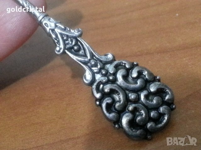 Посребрена лъжичка с емайл , снимка 4 - Антикварни и старинни предмети - 39002322