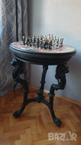 Стара викторианска мраморна маса за шах 19век, снимка 7 - Антикварни и старинни предмети - 42758936