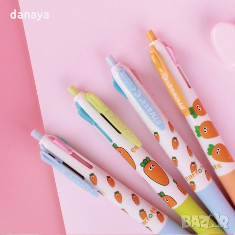 1689 Химикал с цветен принт Морковчета 4 цвята в 1, снимка 5 - Ученически пособия, канцеларски материали - 30574424