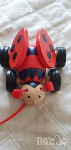 Дървена играчка за дърпане Goki - Калинка, снимка 2 - Други - 39647466