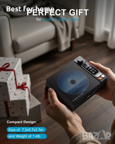 Leapwell Преносим Bluetooth 7 в 1 CD плейър  с високоговорители, снимка 6 - Други - 53933221