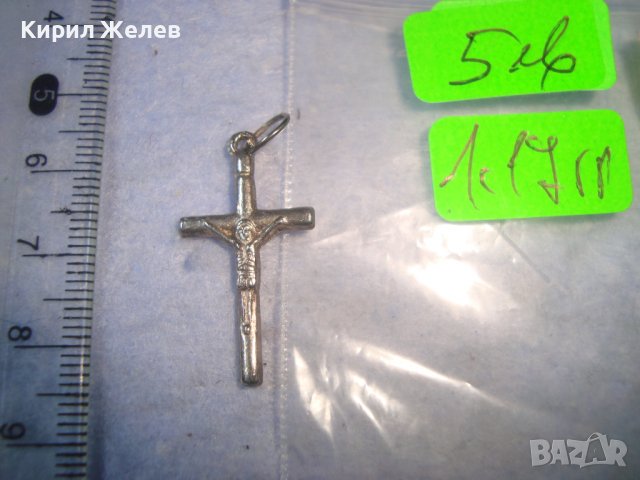 ПОСРЕБРЕНО МАЛКО НАГРЪДНО РАЗПЯТИЕ ДВУСТРАННО МЕТАЛНО КРЪСТЧЕ 21346, снимка 3 - Колиета, медальони, синджири - 36954483