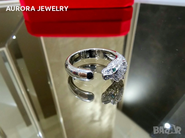 CARTIER Panthere de Cartier White Gold Diamonds Дамски Пръстен, снимка 4 - Пръстени - 52888504