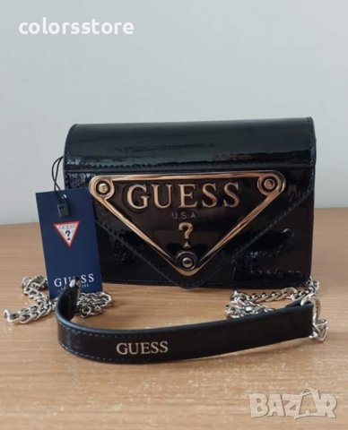 Лачена Черна чанта Guess код SG147, снимка 4 - Чанти - 39426464