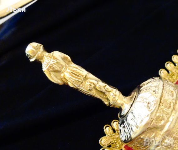 Ловна бронзова камбана с фигура ловец,куче. , снимка 10 - Антикварни и старинни предмети - 29522264