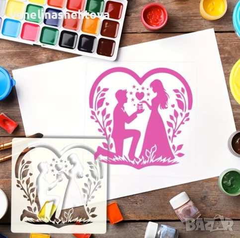 Шаблон стенсил предложение за брак за декорация на торта скрапбукинг , снимка 3 - Други - 52739411