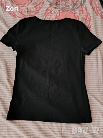 Черна тениска H&M - размер S, снимка 3 - Тениски - 56235073