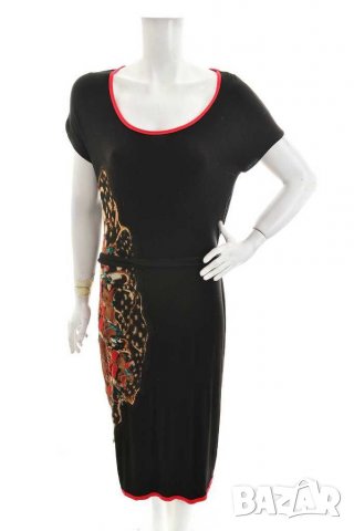 Дълга черна рокля с апликация, снимка 2 - Рокли - 30506263