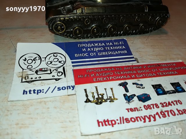 танк запалка-мед/месинг-антика от франция 0808212105, снимка 6 - Антикварни и старинни предмети - 33759801