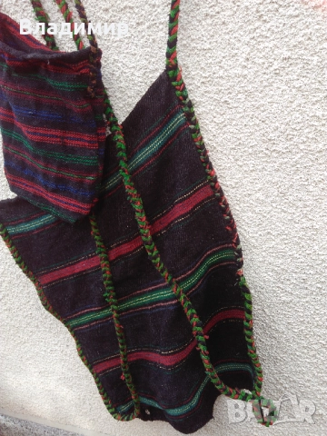 Автентични български фолклорни вещи: битови торбички, люлка/цедилка и черга/пътека, снимка 13 - Антикварни и старинни предмети - 52211375