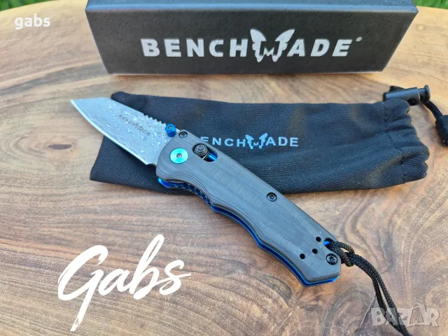 Сгъваем нож Benchmade Full Immunity 290-241 Gold Class,CPM Damaskus,Carbon, снимка 12 - Ножове - 55742947