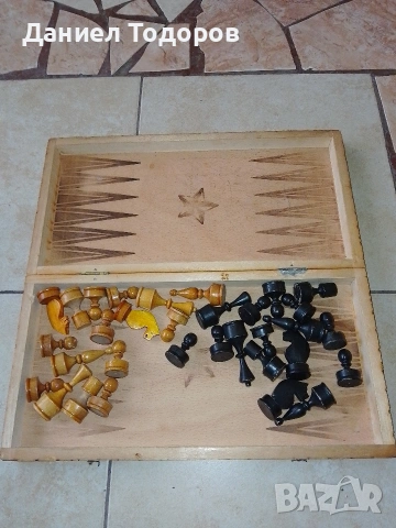 Стар Дървен Шах .Размери - 34 х 34см. , снимка 5 - Шах и табла - 54320843