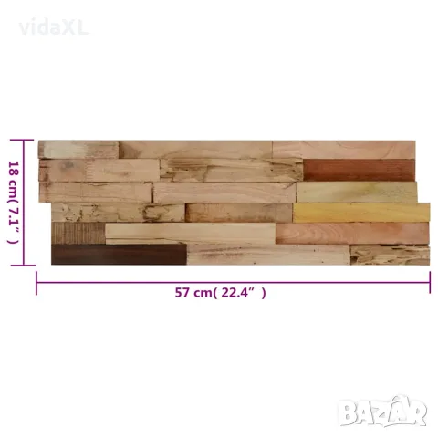 vidaXL Стенни облицовъчни панели 10 бр 1,03 м² рециклирано дърво тик, снимка 6 - Облицовки - 56146831