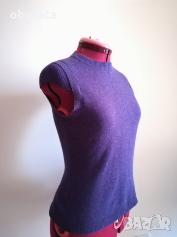 Лилава жилетка + лилав пуловер без ръкави, снимка 2 - Комплекти - 30485774