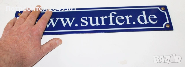 1990те Немска рекламна емайлирана табела "СЪРФИСТ", снимка 3 - Колекции - 54017263