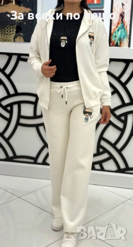 Karl Lagerfeld Дамски Бял Спортен Комплект🔝Дамски Спортен Екип Карл Лагерфелд Код S319, снимка 3 - Спортни екипи - 52428941