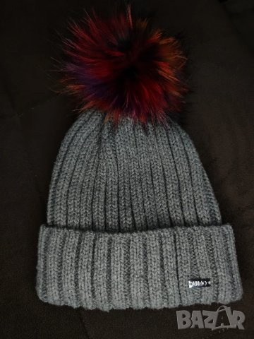 Liu Jo Дамска зимна плетена шапка с пухче от естествена кожа , снимка 3 - Шапки - 47983971