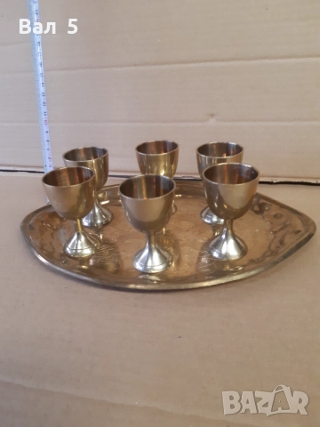 Стар красив бронзов сервиз за ликьор , ракия и други, снимка 6 - Антикварни и старинни предмети - 52415470