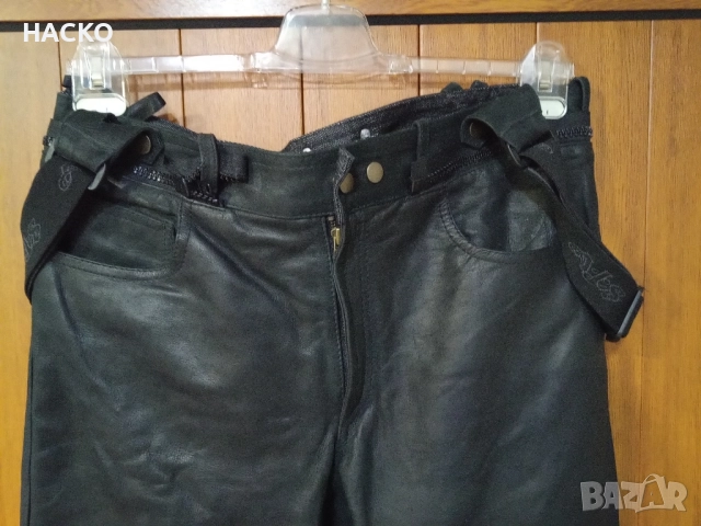 Мото Панталон AJS 100% Естествена Кожа с Тиранти Размер 54 Внос от Германия, снимка 3 - Аксесоари и консумативи - 52564551