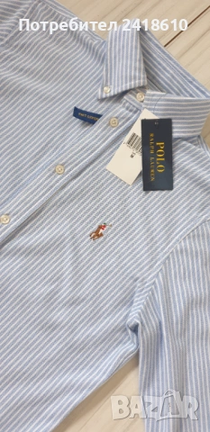 POLO Ralph Lauren Oxford Stripe Knit Pique Cotton Womens Size M НОВО ! ОРИГИНАЛ! Дамска Риза!, снимка 9 - Ризи - 53356268