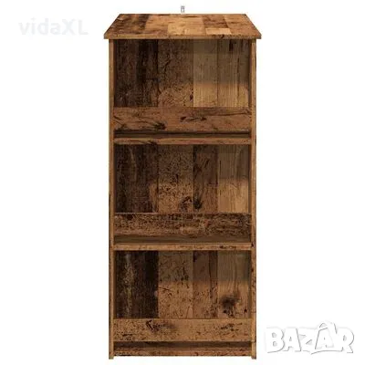 vidaXL Бар маса със стелаж за съхранение Старо дърво 102x50x103,5 cm(SKU:856762), снимка 4 - Маси - 49507130