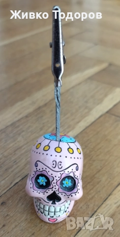 Sugar Skulls /Calavera de azúcar Книгоразделител,ключодържател и поставка с щипка за бележки, снимка 11 - Декорация за дома - 51498713