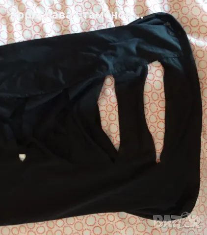 Черна парти рокля с прорези  и преплитащи се презрамки, снимка 3 - Рокли - 48875101