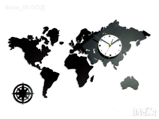 Модерен часовник с географски мотив, снимка 1